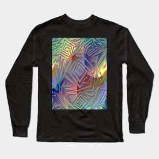 Abstract Psychedelic Whimsical Surreal Colorful Print Long Sleeve T-Shirt